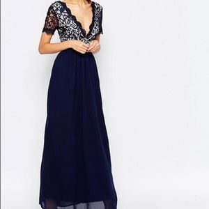 ASOS Club L Lace Scallop Occasion Maxi Dress